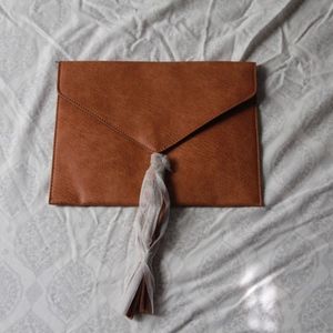 Cognac Leather Clutch